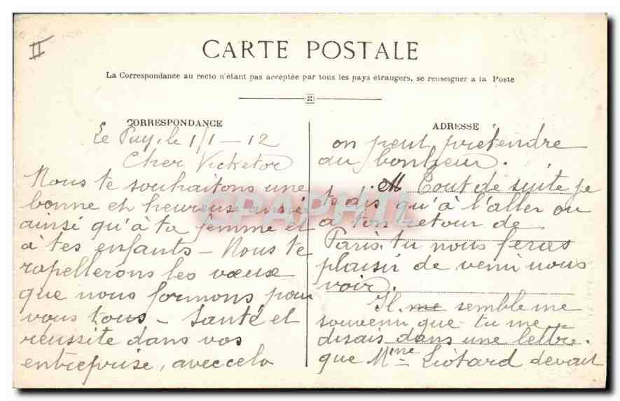 CPA Le Puy Le Clocher de la Cathedrale  — Rückseite
