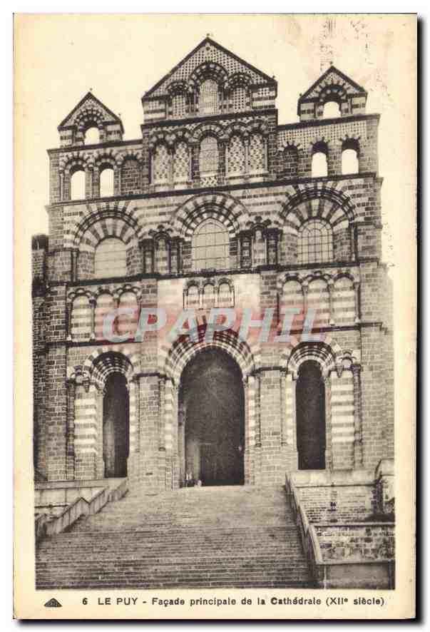CPA Le Puy Facade principale de la Cathedrale 