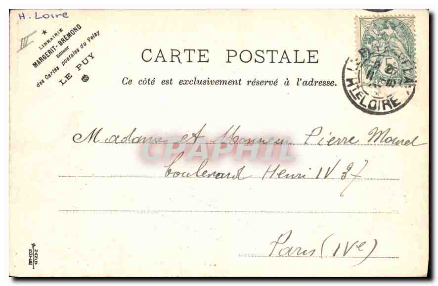 CPA Le Puy La Fontaine gothique des Tables  — Back