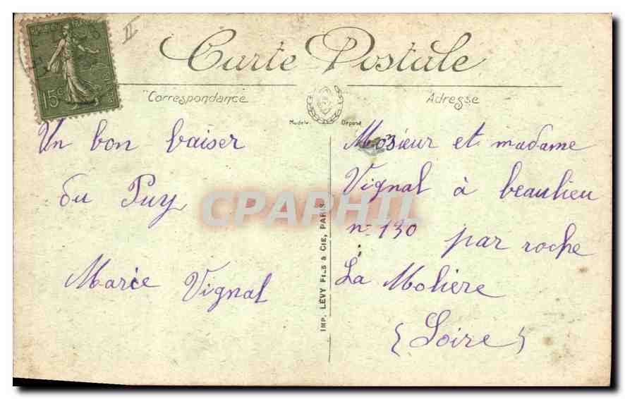 Le Puy — Montée de la Cathédrale — Porte Grateloup — Selecta LL n°86 — Achterkant