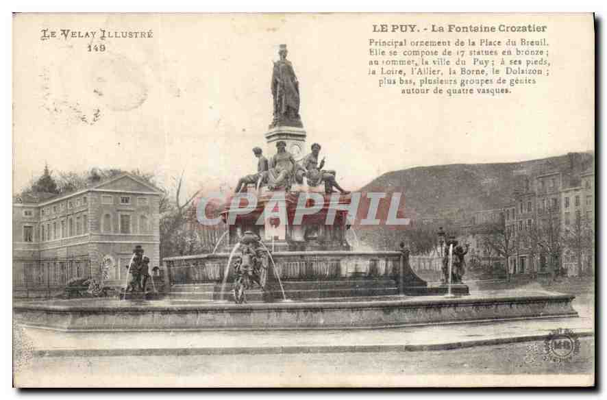 Le Puy - La Fontaine Crozatier — Verlag Le Velay Illustré, n°149