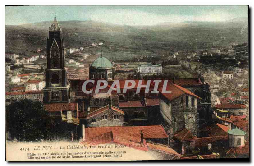 CPA Le Puy La Cathedrale vue prise du Rocher Corneille 