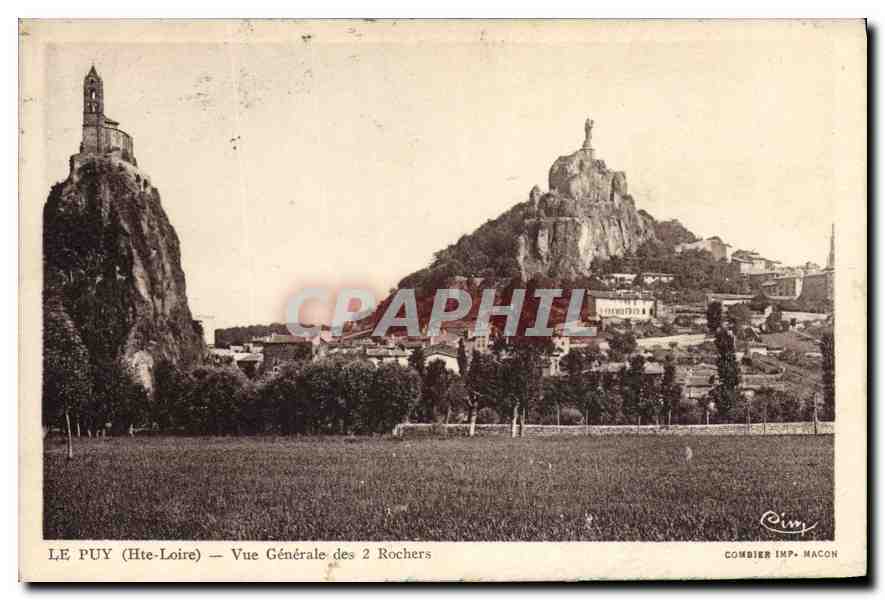 CPA Le Puy Hte Loire Vue Generale des 2 Rochers 
