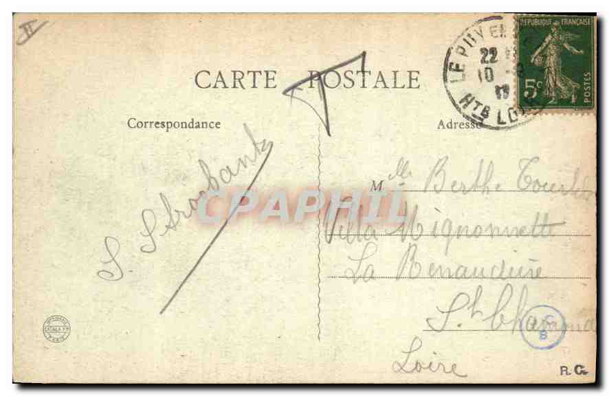 CPA Le Puy Hte Loire Rocher St Joseph et la vallee de la Borne  — Rückseite
