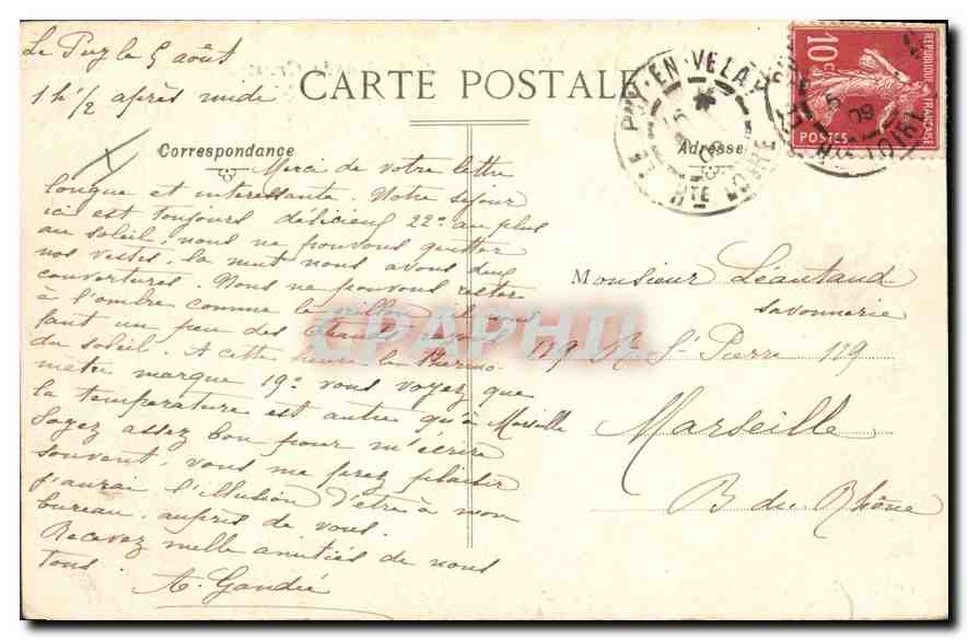 CPA Le Puy en Velay HL Musee Crozatier  — Rückseite