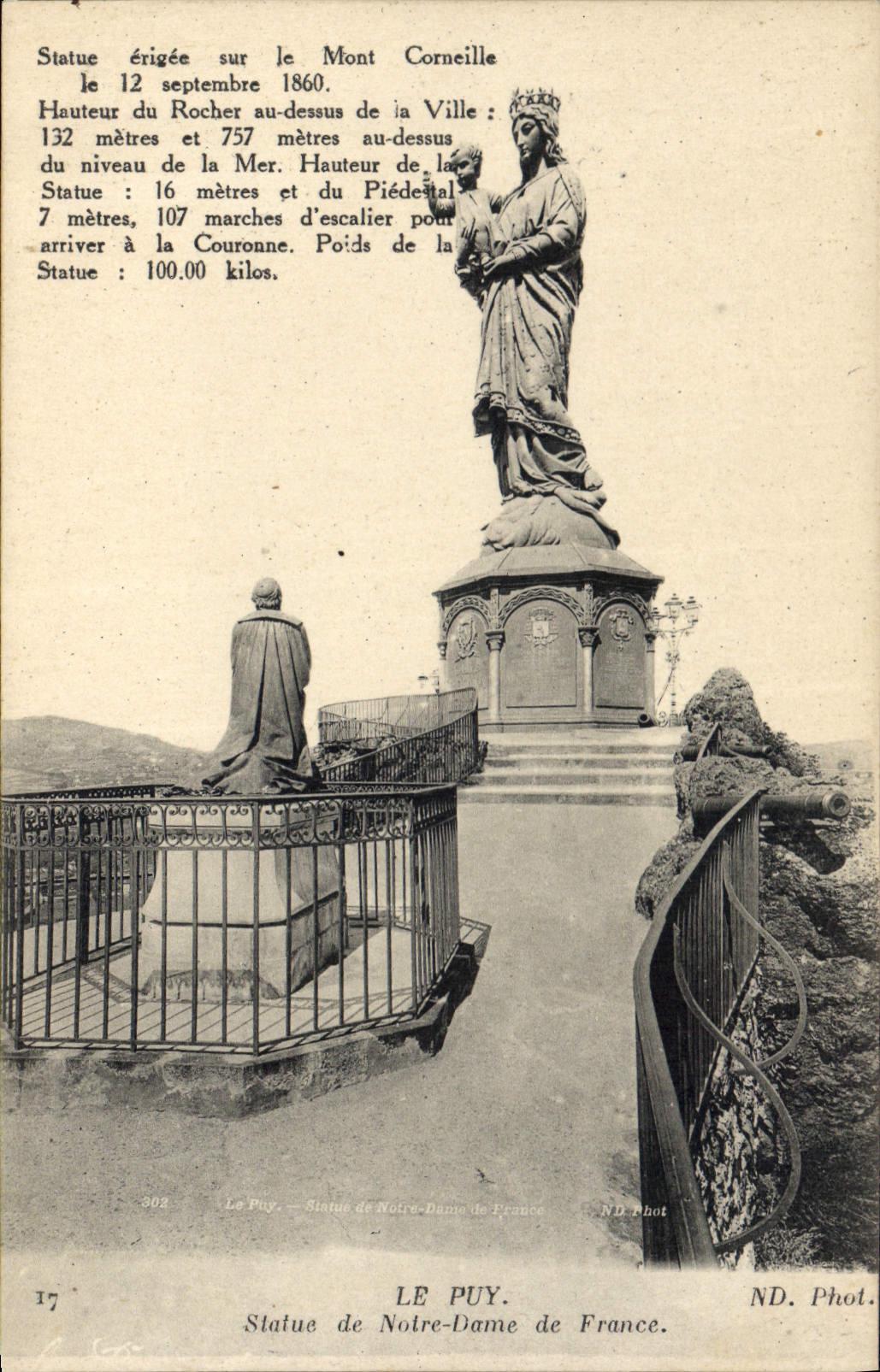CPA Le Puy Statue de Notre Dame de France 