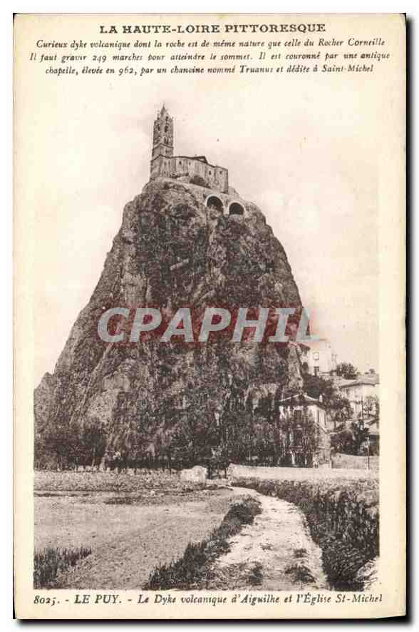 CPA Le Puy Le Dyke volcanique d'Aiguilhe et l'Eglise St Michel 