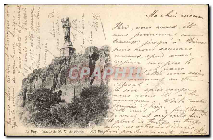 CPA Le Puy Statue de ND de France 