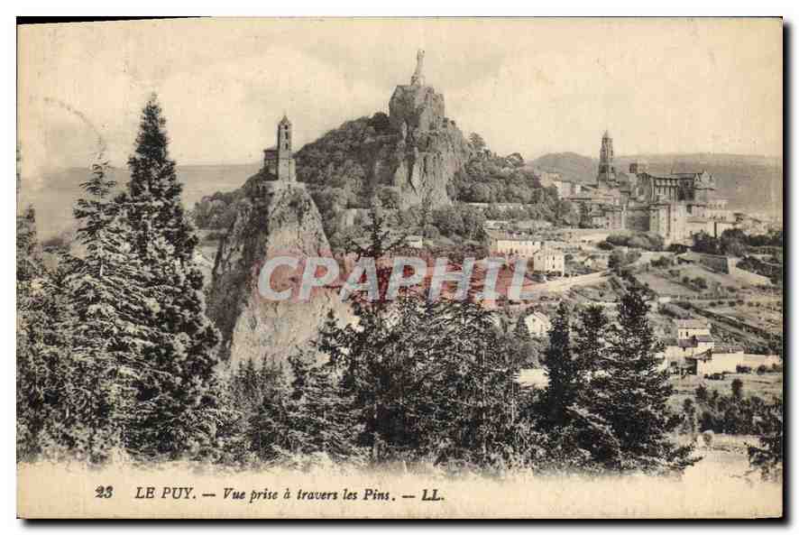 CPA Le Puy Vue prise a travers les Pins 