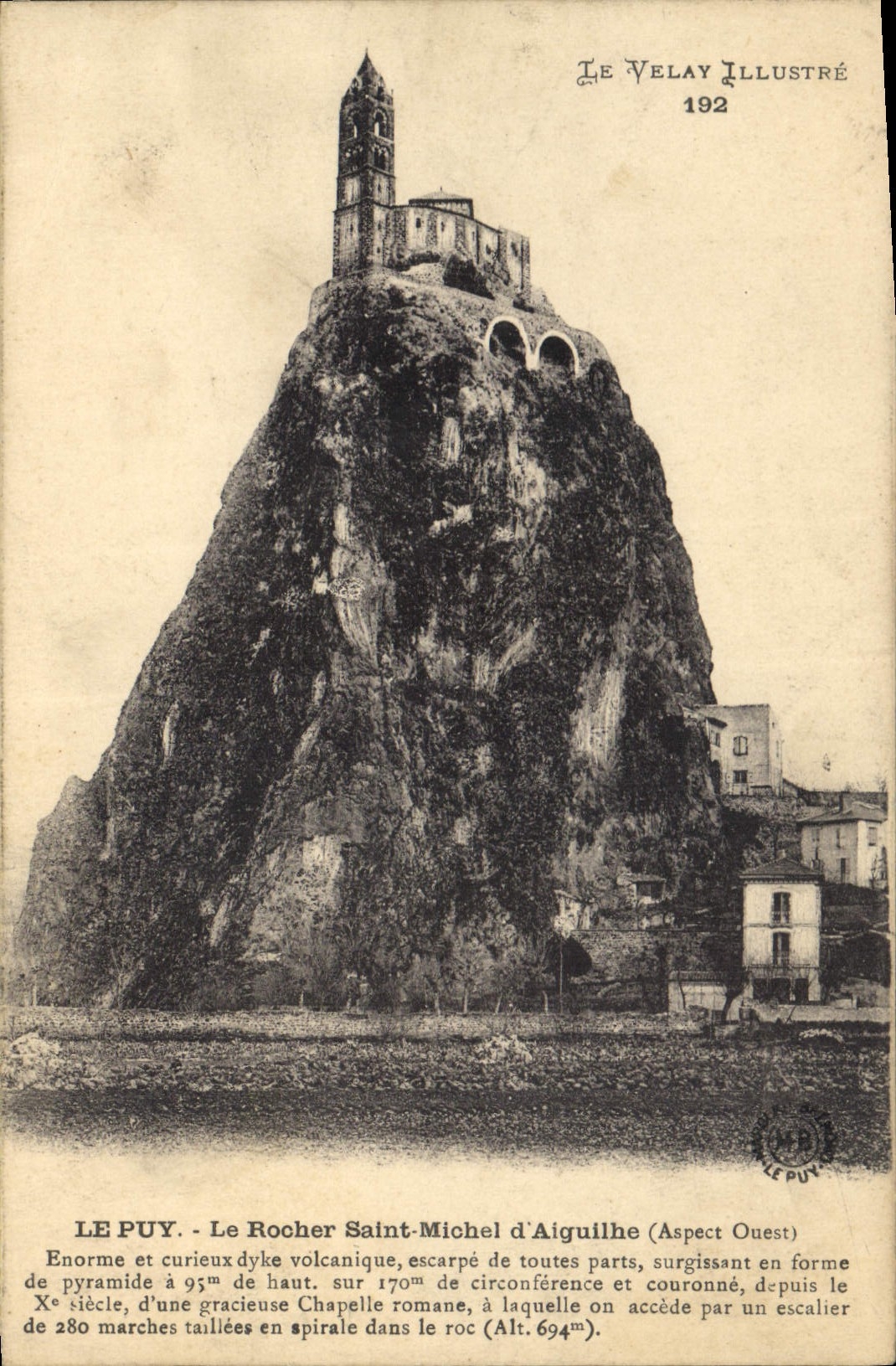 CPA Le Puy Le Rocher Saint Michel d'Aiguilhe Aspect Ouest 