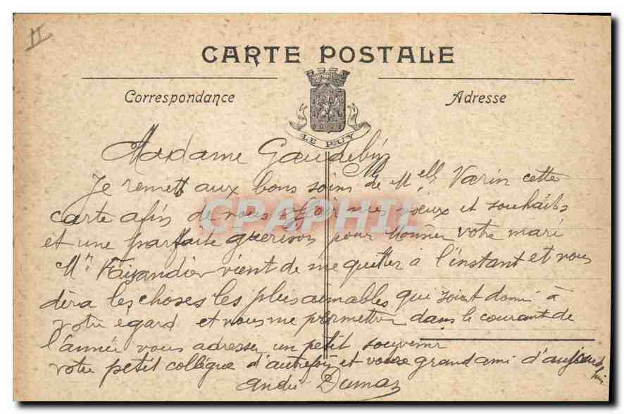 CPA Le Puy Fontaine Crozatier  — Back