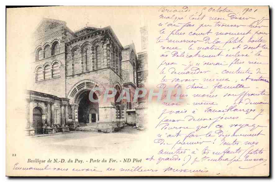 CPA Basilique de ND du Puy Porte du For 