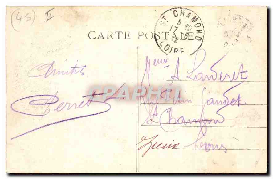 Le Puy — Die Rochers d'Aiguilhe und Corneille — Verlag unbekannt, Nr. 4099 — Rückseite