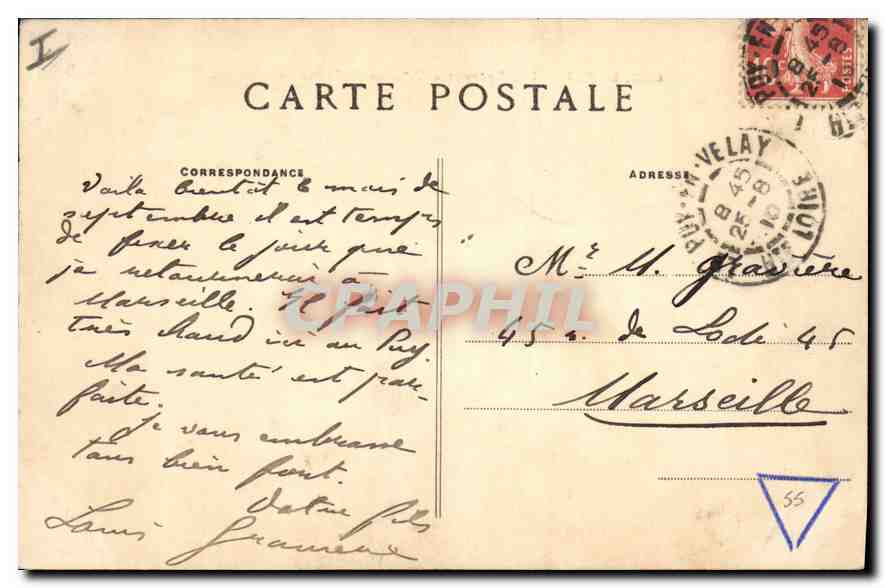 CPA Le Puy Les Rochers d'Aiguilhe et Corneille  — Rückseite