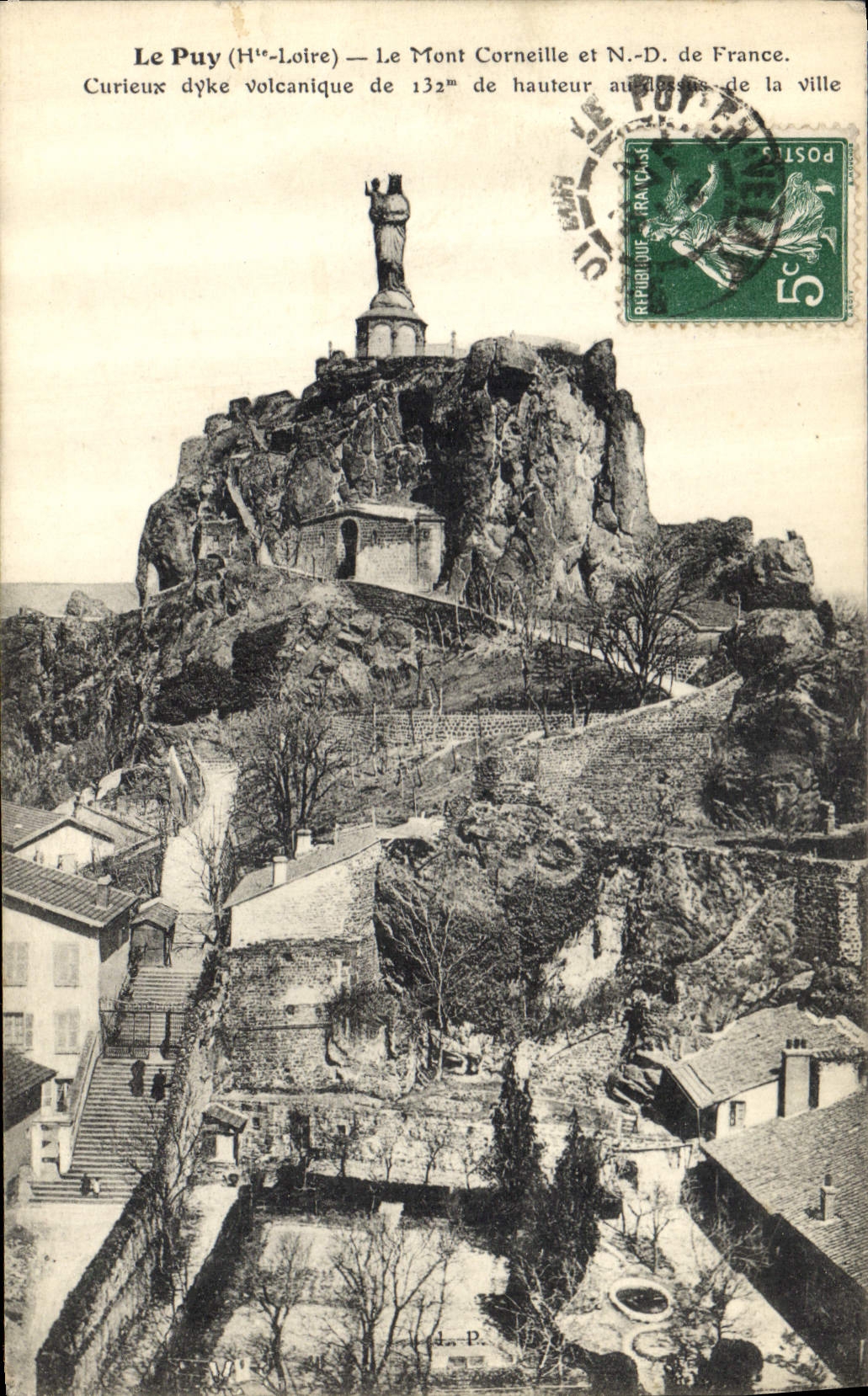 Le Puy (Haut-Loire) — Le Mont Cornelle et N.-D. de France — éditeur P. P. (n° de série non visible)