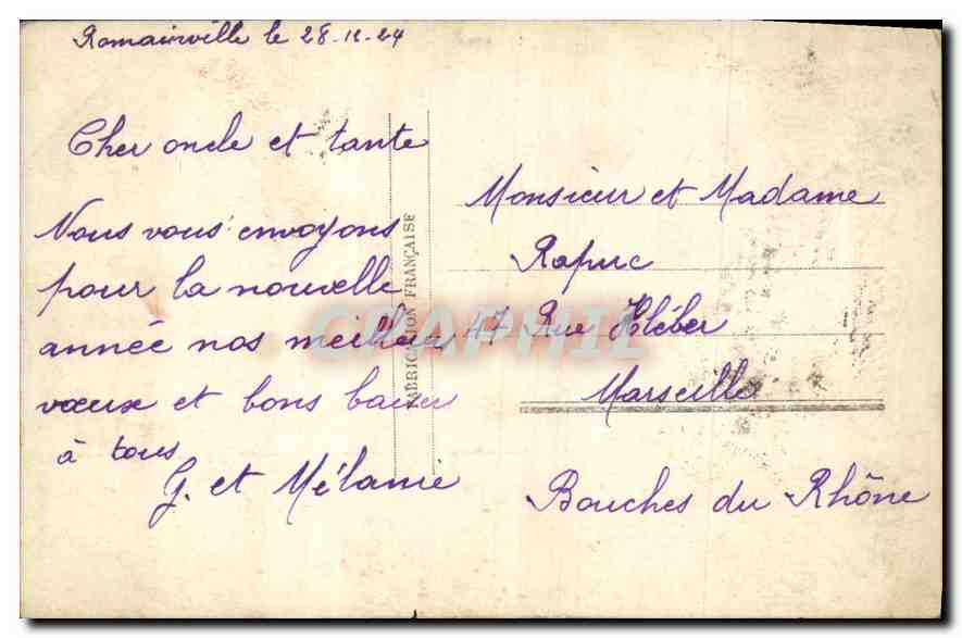 CPA Bonne Annee  — Verso