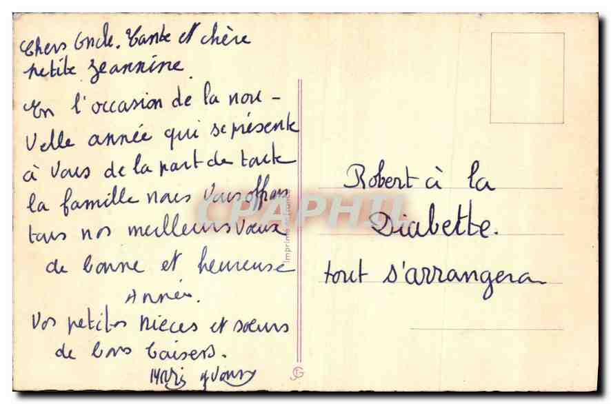 CPA Bonne Annee Fleurs — Rückseite