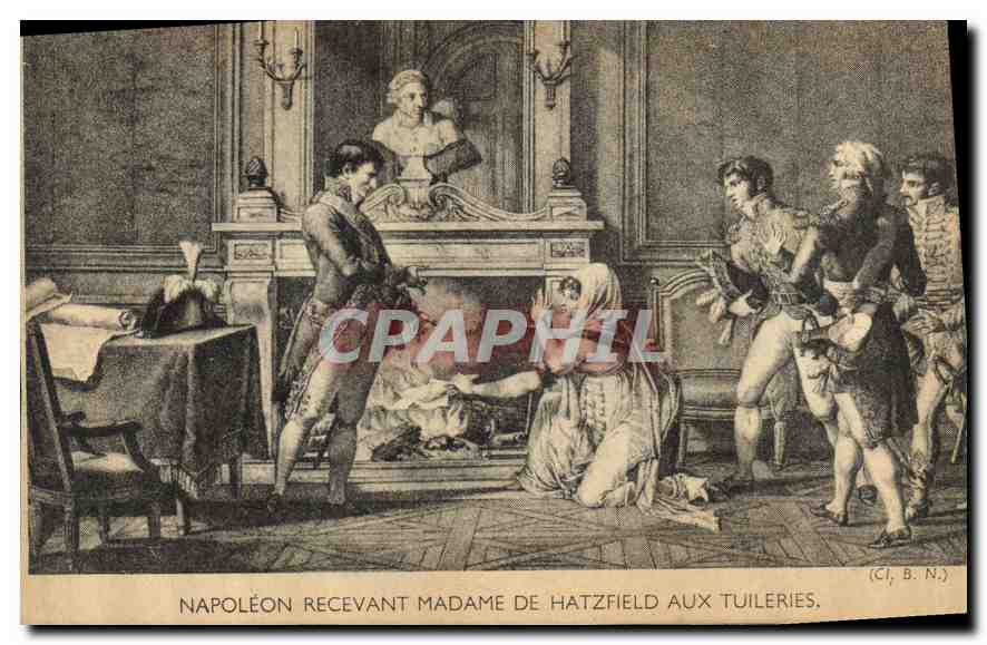 CPA Napoleon recevant Madame de Hatzfield aux tuileries 
