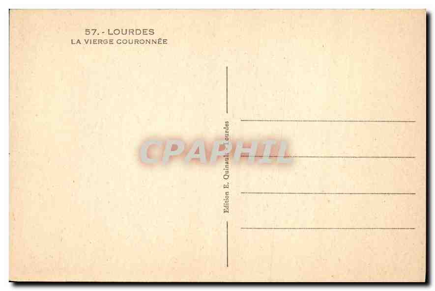 CPA Lourdes La Vierge Couronnee  — Verso