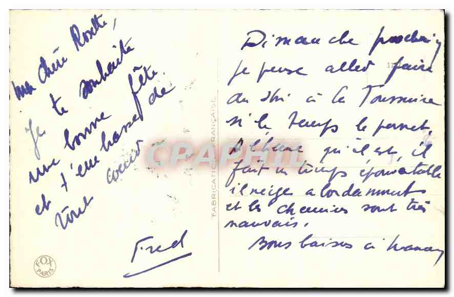CPA Fleurs — Verso