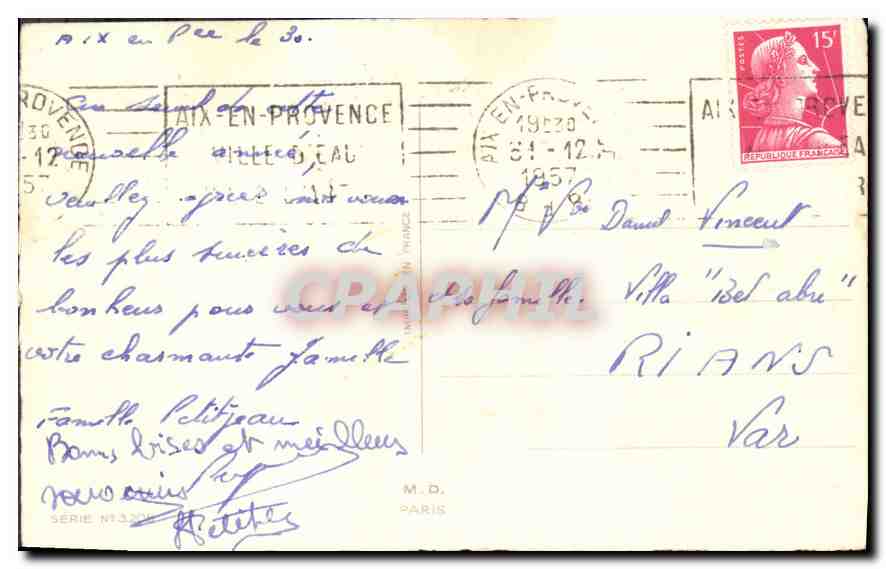 CPA Bonne Annee  — Verso
