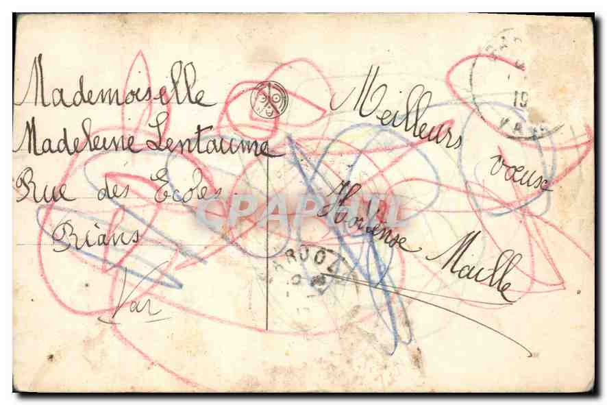 CPA Bonne Annee Femme — Rückseite