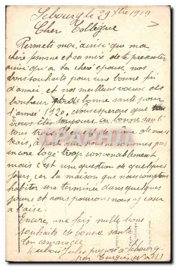 CPA Bonne Annee  — Verso