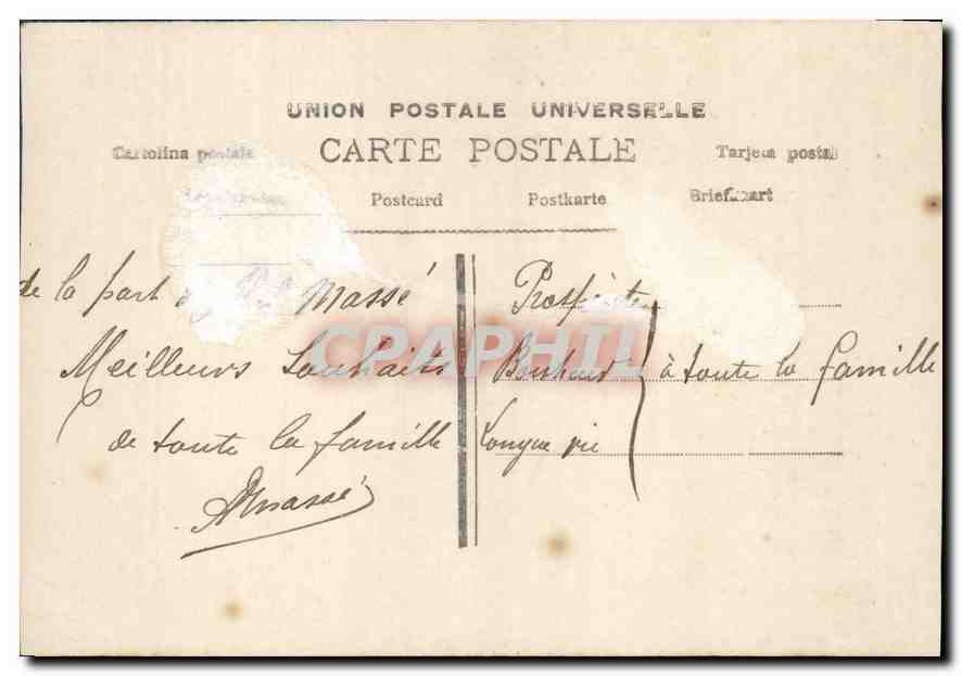 Aviateur en voiture volante — Bonne Année — Éditeur inconnu, n° 2204 — Reverso