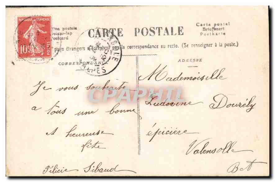CPA Bonne Annee Femme — Verso