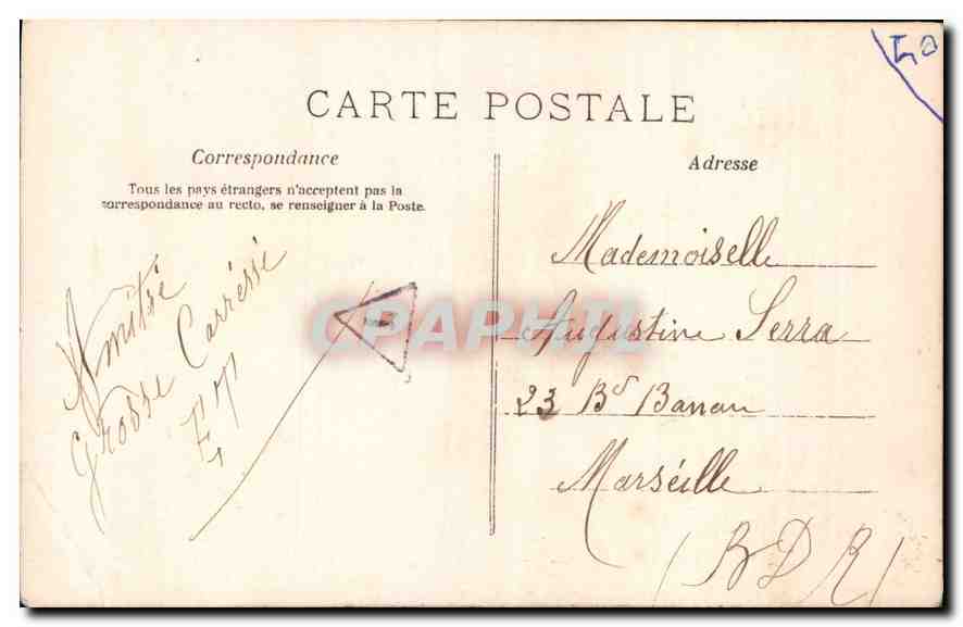 CPA Allans en gerbe fleurs Vermeilles Enfant Fleurs — Back