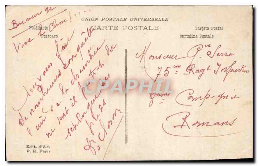 CPA A toi France cherie Soldat Militaria Avion — Verso