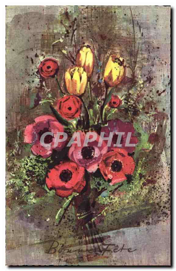 CPA Bonne Fete Fleurs