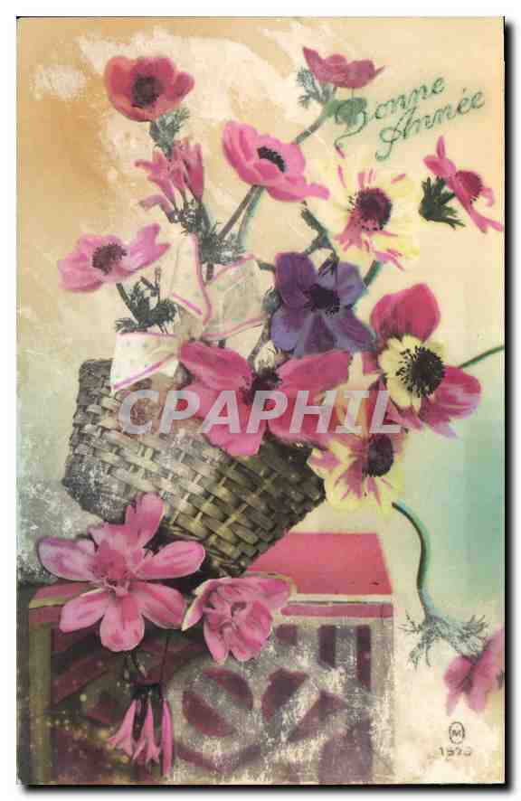 CPA Bonne Annee Fleurs