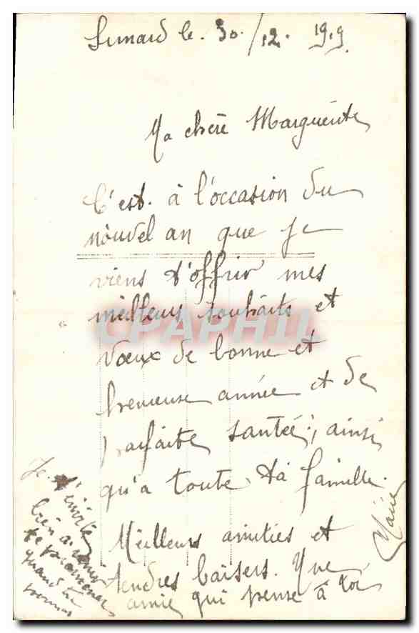 CPA Bonne Annee fleurs — Verso