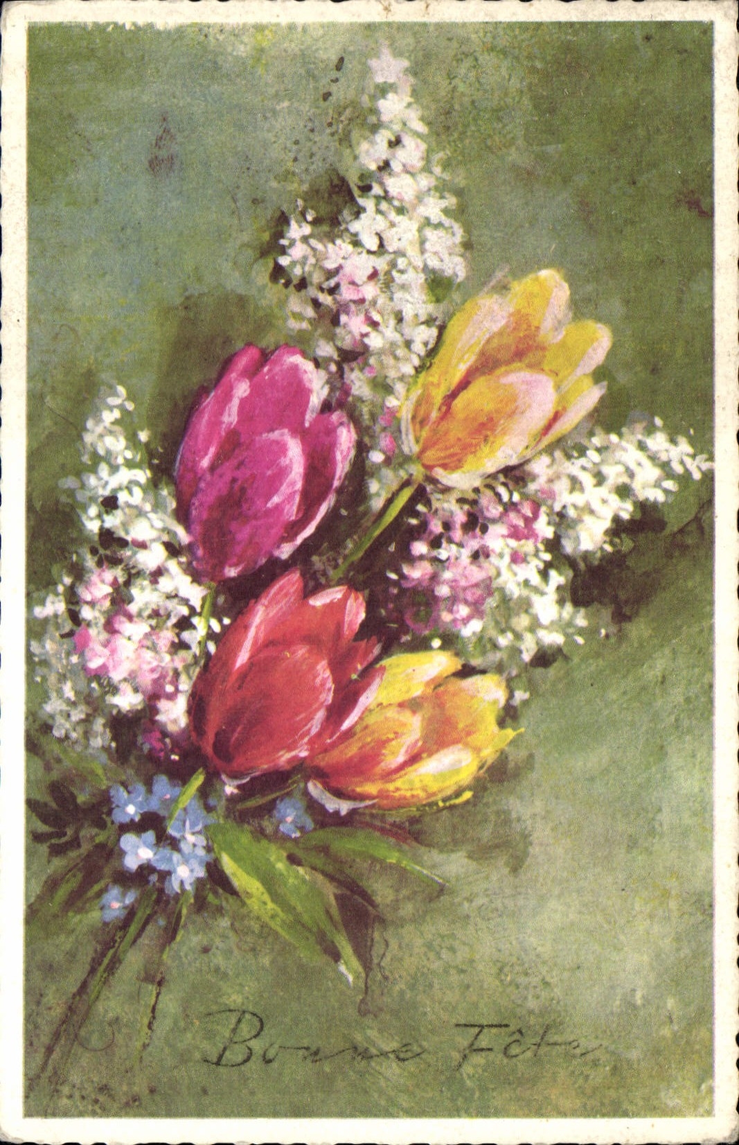 CPA Bonne Fete fleurs