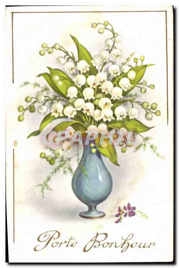 CPA Porte Bonheur fleurs