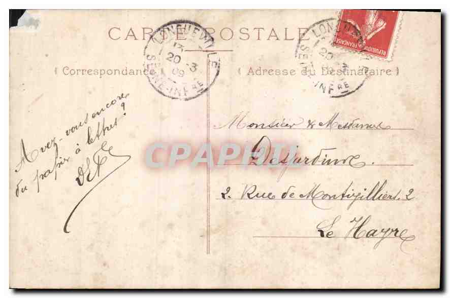 CPA Souvenir d'Amities Femme — Rückseite