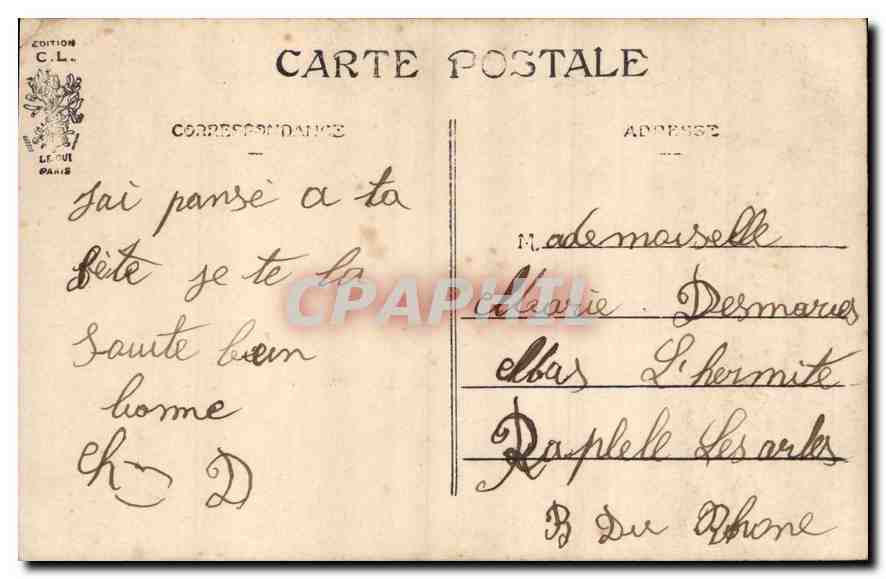 CPA Bonne Fete Femme — Verso
