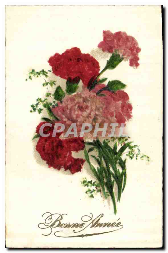 CPA Bonne Annee Fleurs