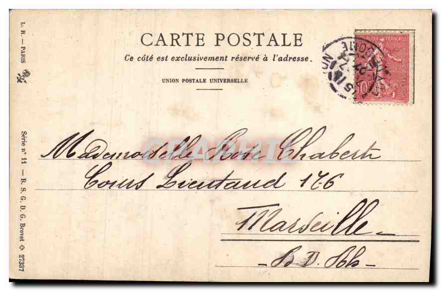 CPA Trefle Porte Bonheur fleurs sechees — Verso