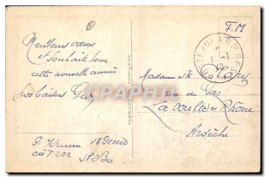 CPA Bonne Annee  — Rückseite