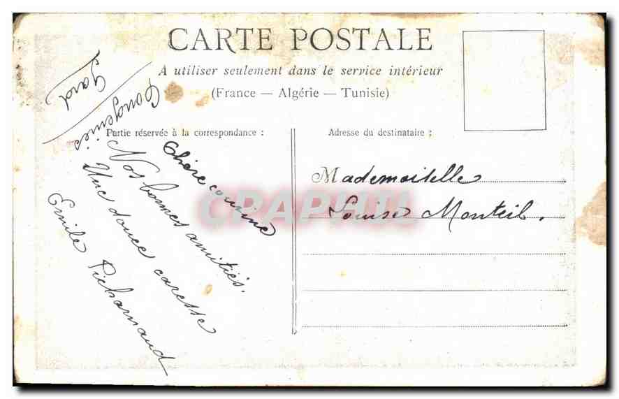 CPA femme Oiseau — Verso
