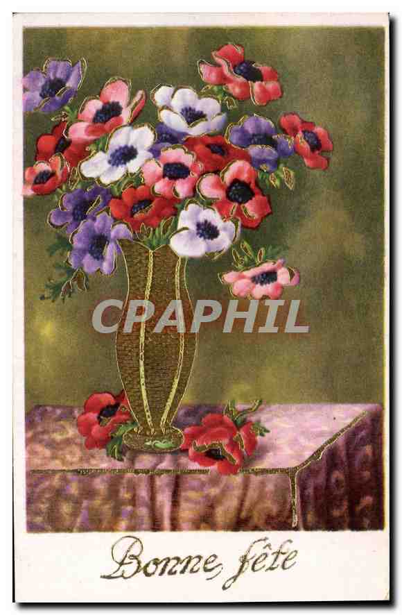 CPA Bonne Fete fleurs