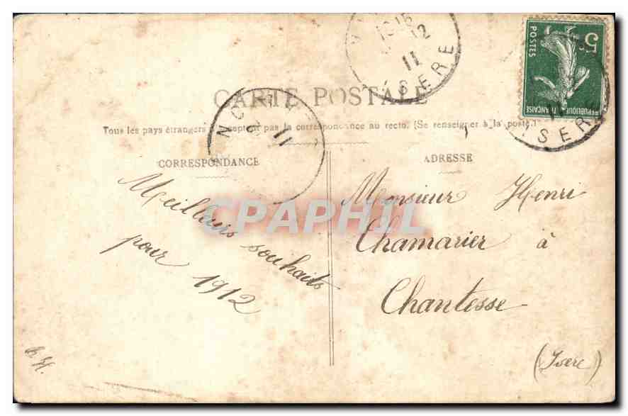 CPA Bonne Annee Femme — Rückseite