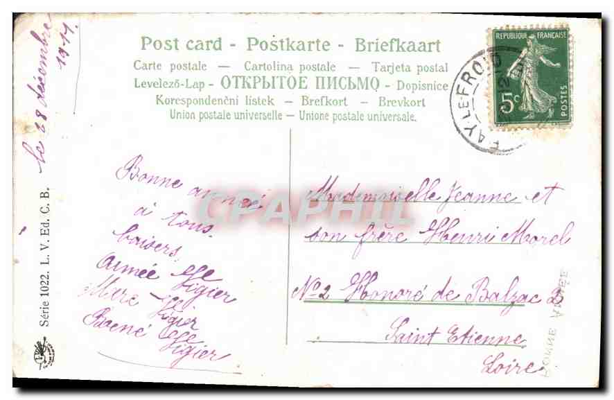 CPA Bonne Annee  — Verso