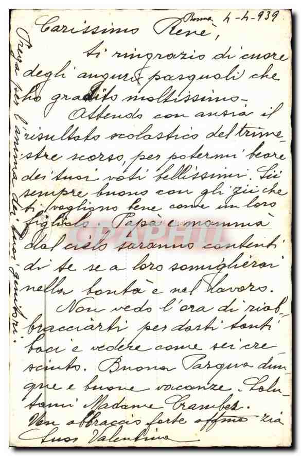 CPA Buona Pasqua Fleurs — Verso
