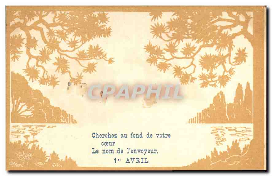 CPA Cherchez au fond de votre coeur Le nom de l'envoyeur Arbres