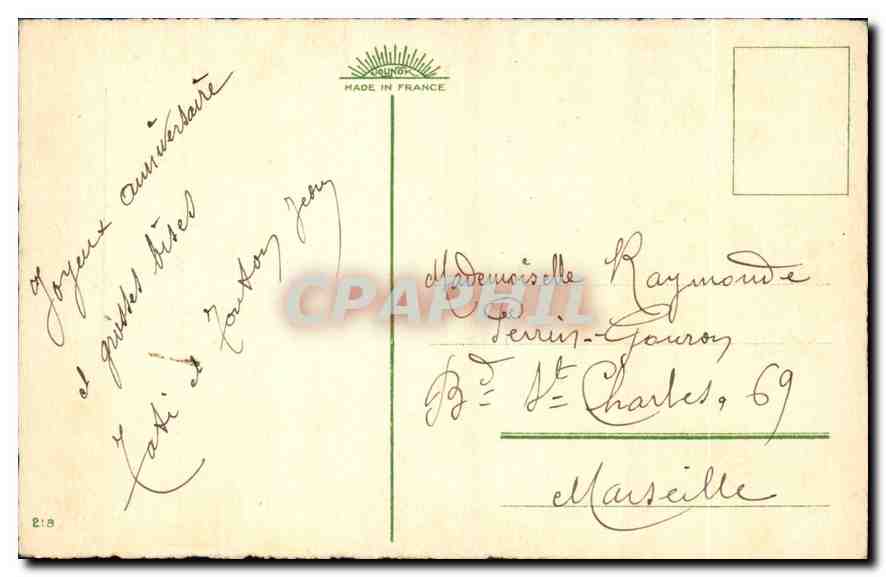 CPA Porte Bonheur Fleurs — Verso