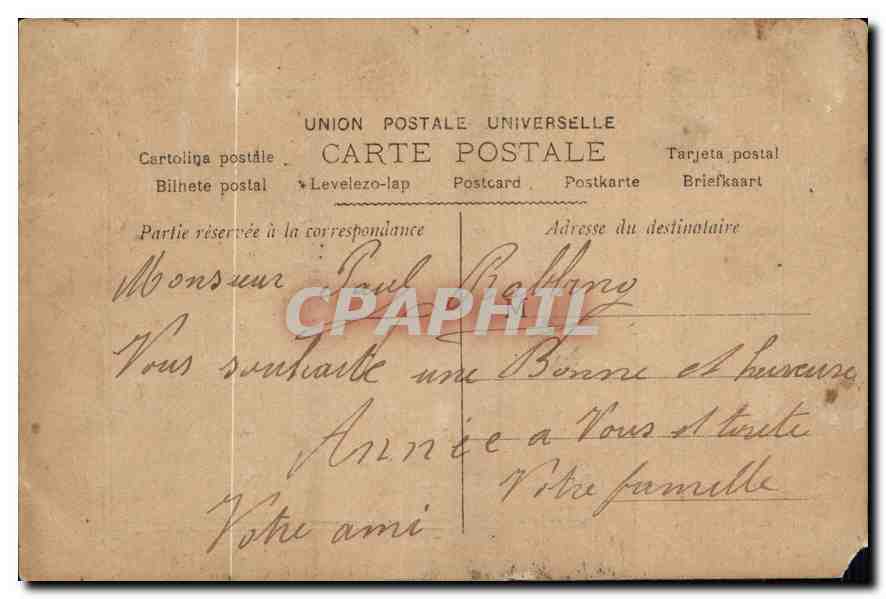 CPA Joyeuses Annee Femme Ballon Dirigeable — Rückseite