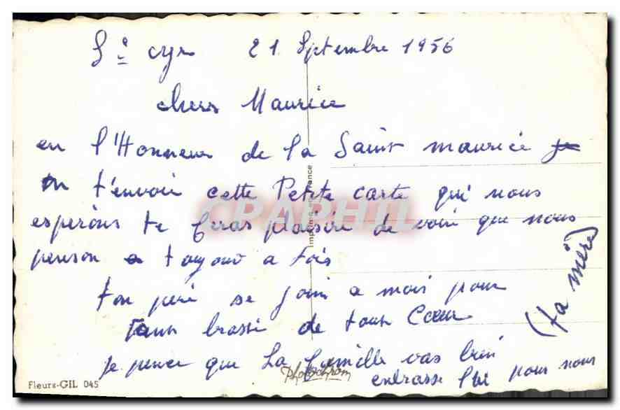 CPA Bonne Fete Fleurs — Verso
